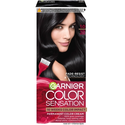 Garnier Color Sensation Permanent Color Cream - 1.0 Ultra Onyx Black