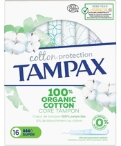 Tampax Organic Cotton Tampons 16 Pieces - Super