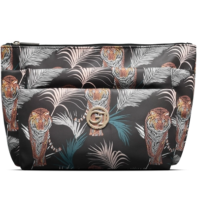 Gillian Jones 3 Room Cosmetics Bag - Palm Print 10009
