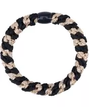 By Stær BRAIDED Hairtie - Multi Black/Gold Glitter
