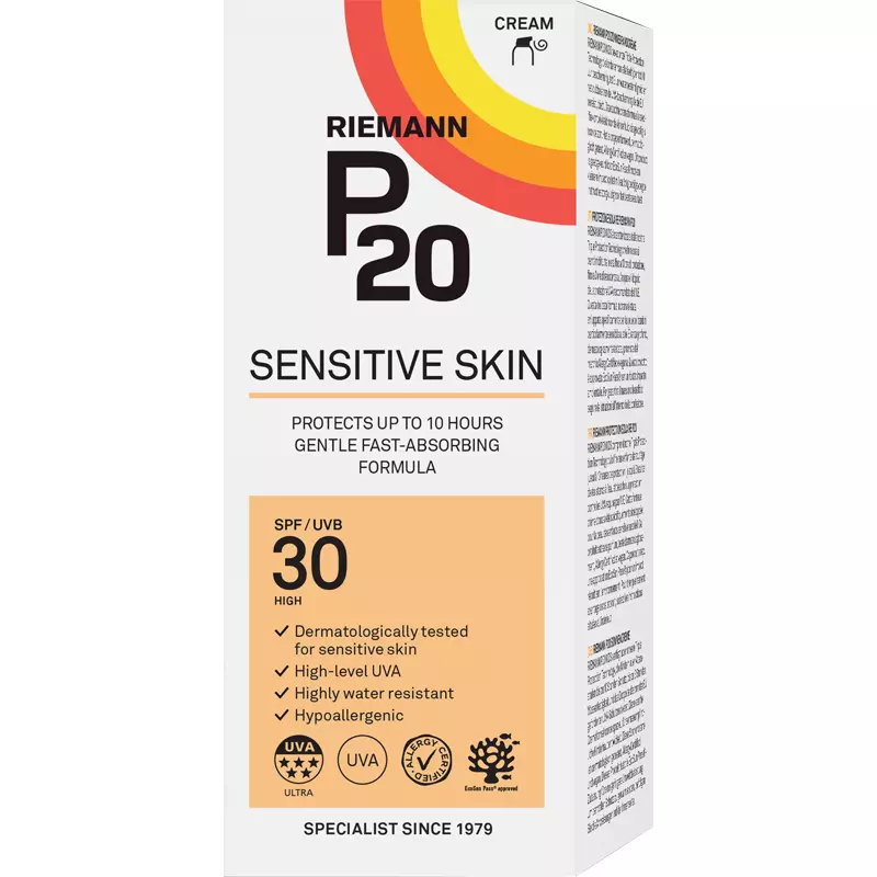 Stor mængde stress gå på arbejde P20 Riemann Sensitive Skin Sun Cream SPF 30 200 ml - Nicehair.dk