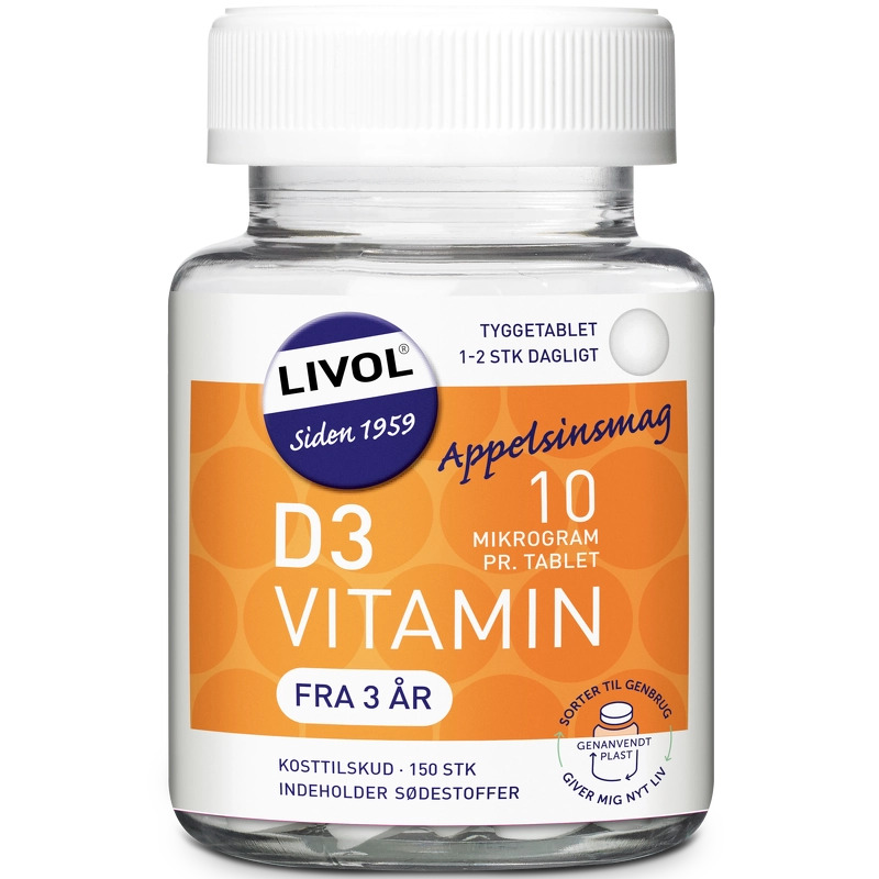 Livol D3 Vitamin Appelsinsmag 150 Pieces