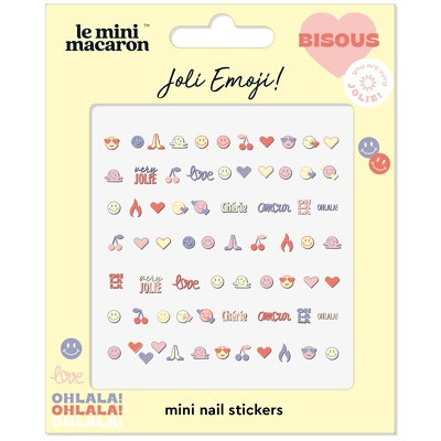 Le Mini Macaron Mini Nail Art Stickers - Jolie Emoji