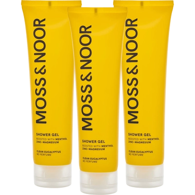 Moss & Noor After Workout Shower Gel 3 Pack - Clean Eucalyptus