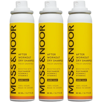 Moss & Noor After Workout Dry Shampoo Dark Hair Pocket Size 3 Pack