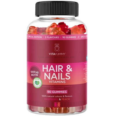 VitaYummy Hair & Nails Mixed Raspberry & Peach 90 Pieces