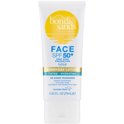 Bondi Sands SPF 50+ Fragrance Free Tinted Face Lotion - Hydrating 75 ml