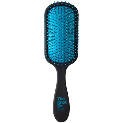 The Knot Dr. The Hybrid Detangler Paddle Brush - Black Rubberised Marine Pad