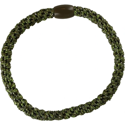 By Stær BRAIDED Hairtie Slim - Army Glitter