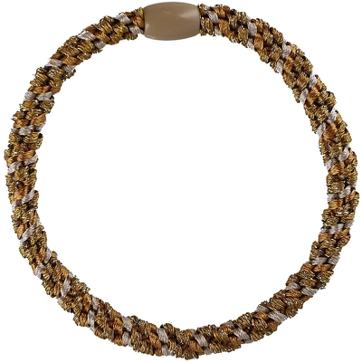By Stær BRAIDED Hairtie Slim - Carry/Brown/Silver Glitter