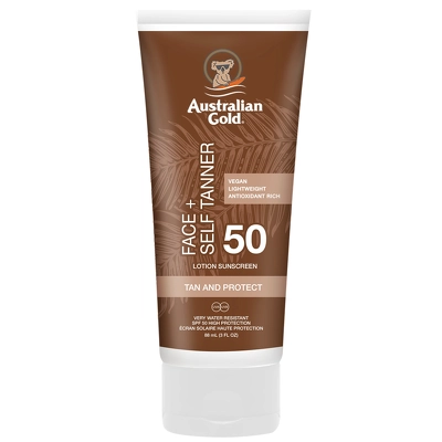 Australian Gold Lotion Sunscreen Face + Self Tanner SPF 50 - 88 ml