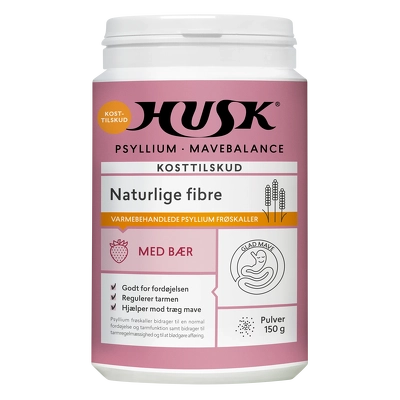 HUSK Psyllium Mavebalance Pulver Med Bær 150 gr.