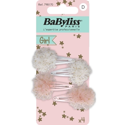 BaByliss KIDS Glitter Hair Clips (1700) 4 Pieces