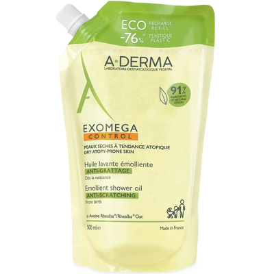 A-DERMA Exomega Control Shower Oil Eco Refill 500 ml