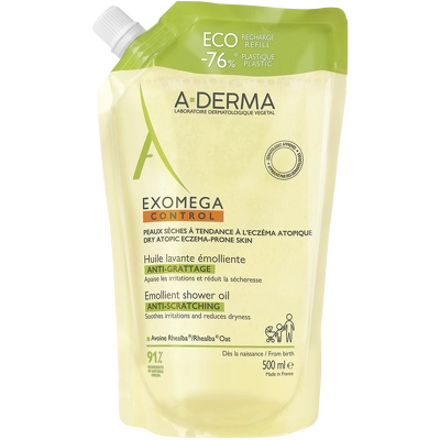 A-DERMA Exomega Control Shower Oil Eco Refill 500 ml