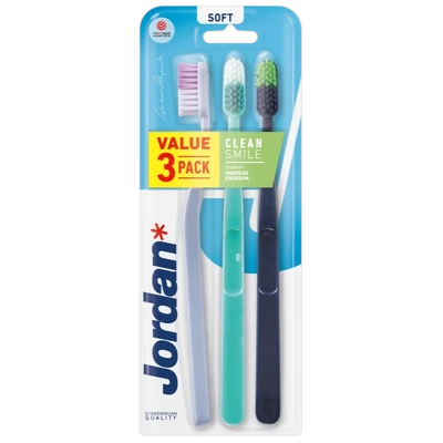 Jordan Clean Smile Toothbrush 3 Pack Soft