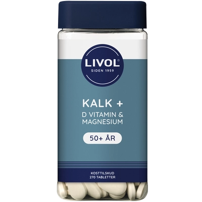 Livol Kalk + D-vitamin + Magnesium, 50 år 270 Pieces