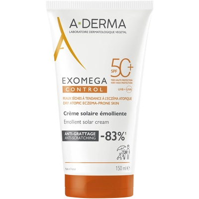 A-DERMA Exomega Control Emollient Solar Cream SPF 50+ - 150 ml
