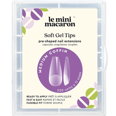 Le Mini Macaron Soft Gel Tips 220 Pieces - Medium Coffin