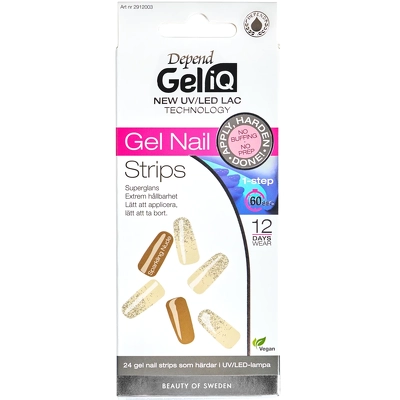 Depend Cosmetic Gel iQ Gel Nail Strips 24 Pieces - Sparkling Nude