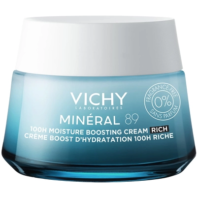 Vichy Minéral 89 100H Moisture Boosting Cream Rich Fragrance-Free 50 ml
