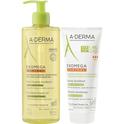 A-DERMA Exomega Control Shower Oil & Balm Set