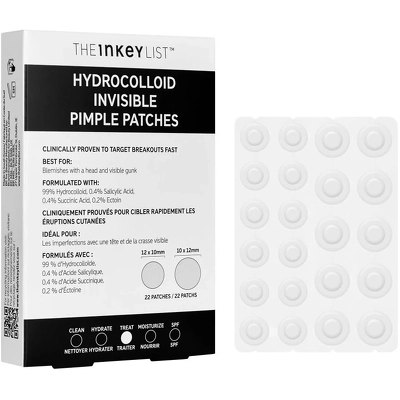 The Inkey List Hydrocolloid Invisible Pimple Patches 22 Pieces