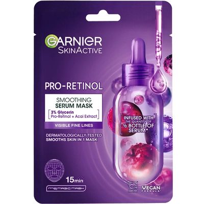 Garnier SkinActive Pro-Retinol Smoothing Serum Sheet Mask 1 Piece