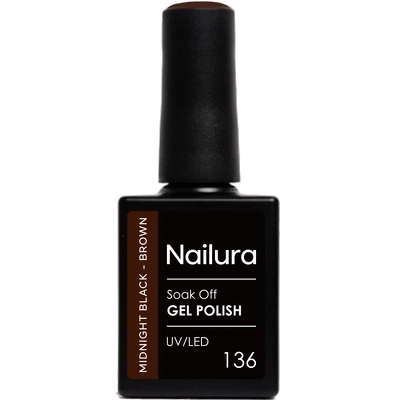 Nailura Gel Polish 10 ml - 136 Midnight Black Brown