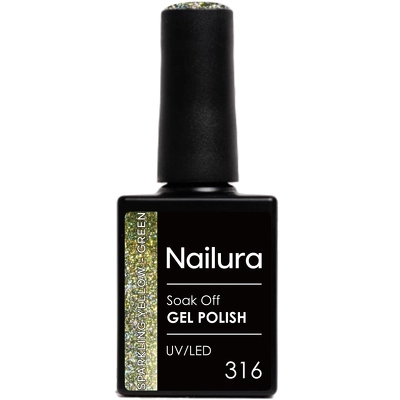 Nailura Cat Eye Gel Polish 10 ml - 316 Sparkling Yellow Green