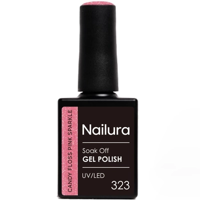 Nailura Gel Polish 10 ml - 323 Candy Floss Pink Sparkle