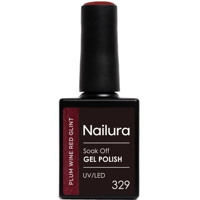 Nailura Gel Polish 10 ml - 329 Plum Wine Red Glint