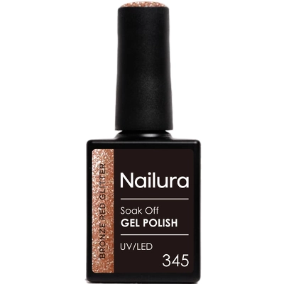 Nailura Gel Polish 10 ml - 345 Bronze Red Glitter