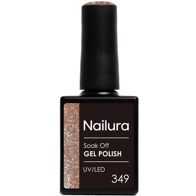 Nailura Gel Polish 10 ml - 349 Beige Gold Glitter