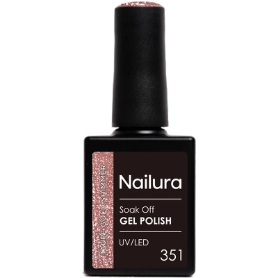 Nailura Gel Polish 10 ml - 351 Taupe Gold Shimmer