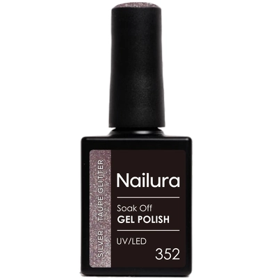 Nailura Gel Polish 10 ml - 352 Silvere Taupe Glitter