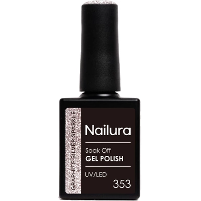 Nailura Gel Polish 10 ml - 353 Graphite Silver Sparkle