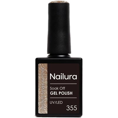 Nailura Gel Polish 10 ml - 355 Bronze Silver Glitter