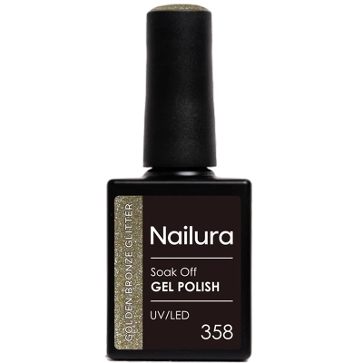 Nailura Gel Polish 10 ml - 358 Golden Bronze Glitter