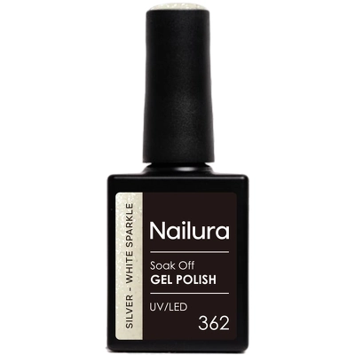 Nailura Gel Polish 10 ml - 362 Silver White Sparkle