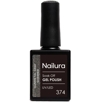 Nailura Gel Polish 10 ml - 374 Gunmetal Gray Shimmer