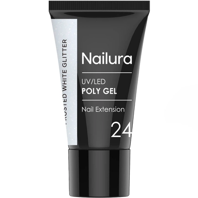 Nailura Poly Gel 30 gr. - 24 Frosted White Glitter