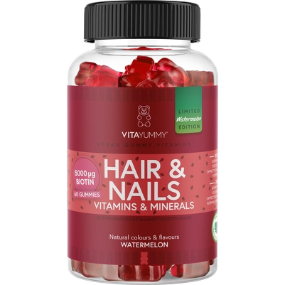 VitaYummy Hair & Nails Watermelon 60 Pieces (Limited Edition)