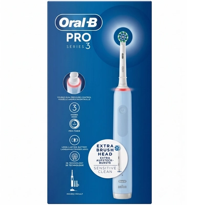 Oral-B Pro3 Electric Toothbrush + 2 Refill - Vapor Blue