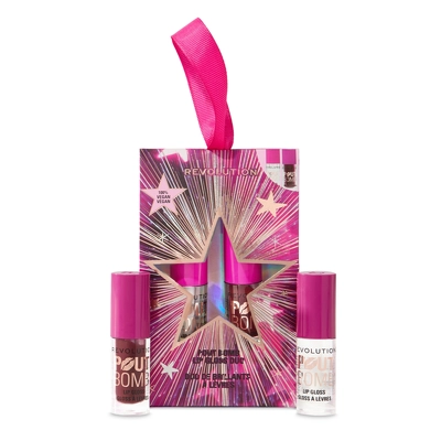 Makeup Revolution Pout Bomb Plumping Mini Lip Gloss Set 2,8 ml - Nude