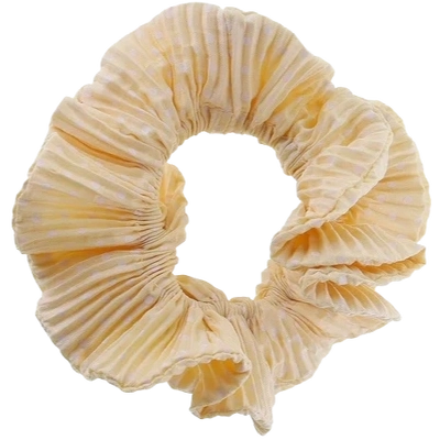 By Stær Kaisa Scrunchie - Yellow & White Dots