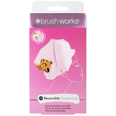 Brushworks Reversible Shower Cap - Leopard Pattern