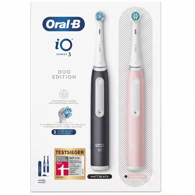 Oral-B iO3 Electric Toothbrush Duo 2 pieces - Black + Pink