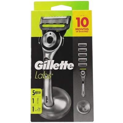 Gillette Labs Razor Stand + 5 Razor Blades - Silver