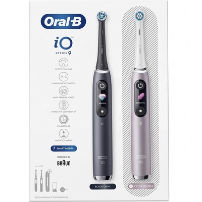 Oral-B iO9 Black Electric Toothbrush Gift Set 2 pcs